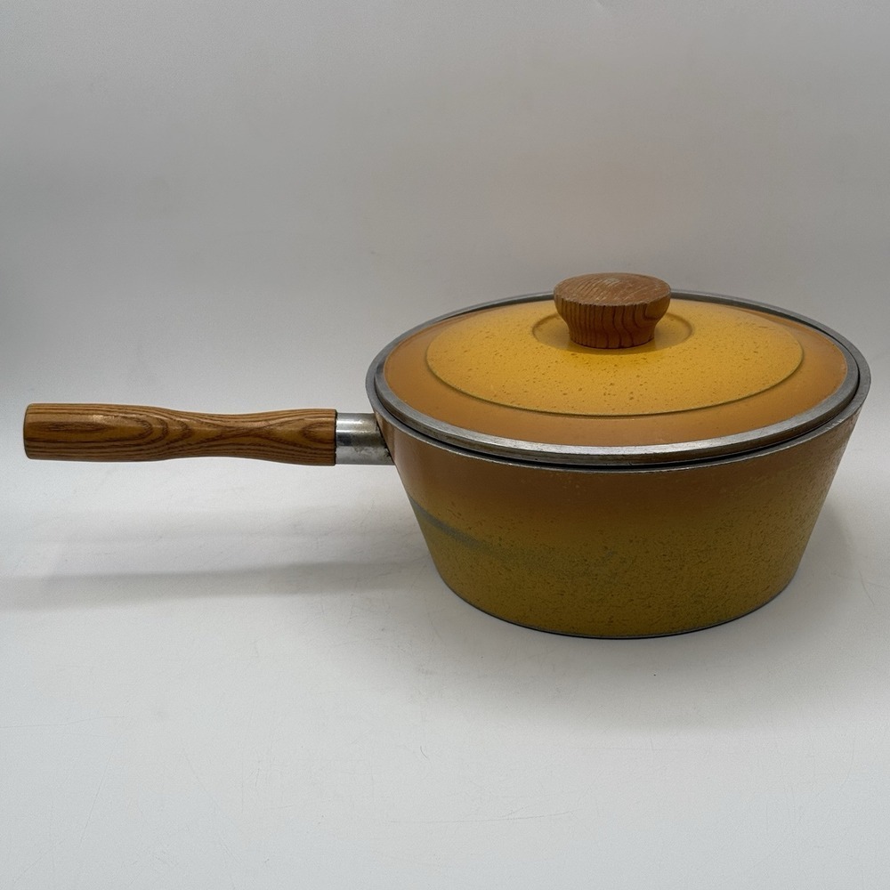 Vintage West Bend Country Forge Aluminum Harvest Orange 3 Qt Sauce Pan With Lid‎